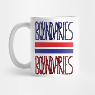 Boundaries, Red and Blue Boundaries Separated By Blue and Red Lines, Funny, Cute Design Mug